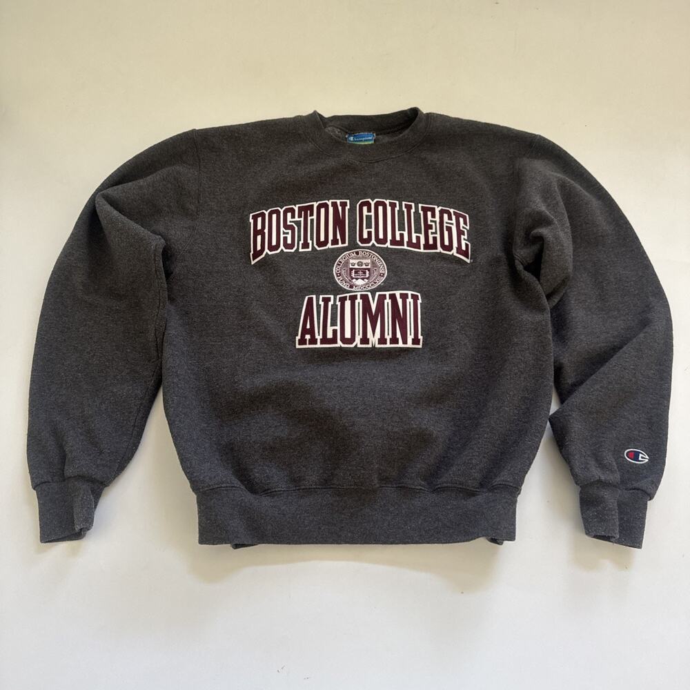Boston‎ College Sweatshirt NCAA Embroidered Champion Crewneck Small Eco Fleece